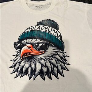 Gildan White T-Shirt with Eagle Graphic